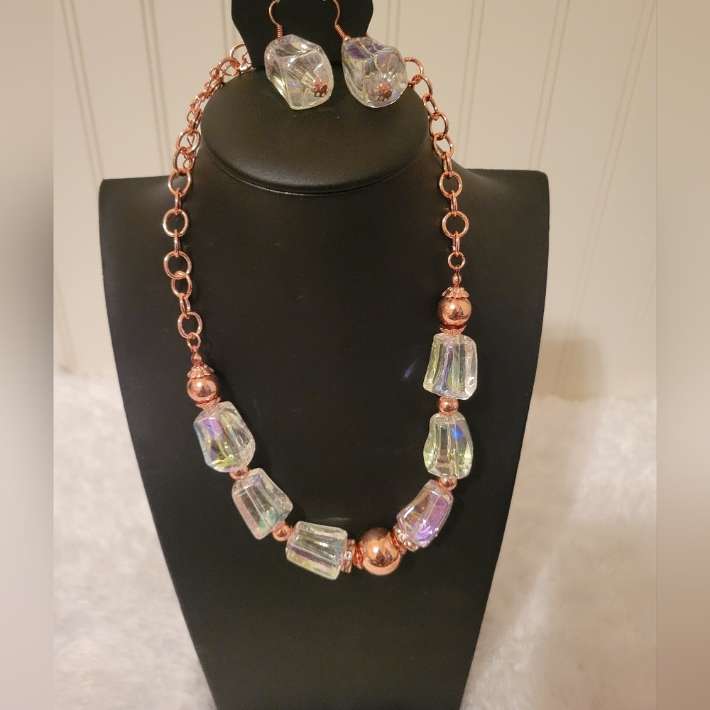Rose Gold and crystal necklace